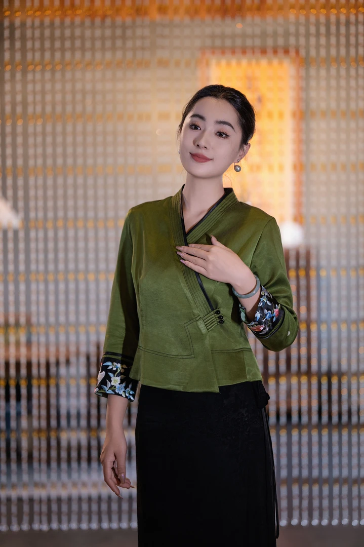 【曼约绿】玉家人应季新款气质网红西双版纳傣族服装复古服装上衣