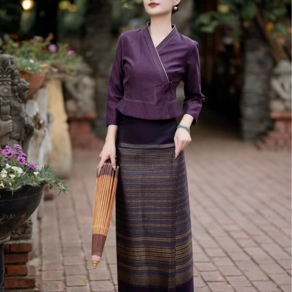 玉家人《曼景缅》西双版纳民族服饰傣装穿搭气质女装 民族复古风