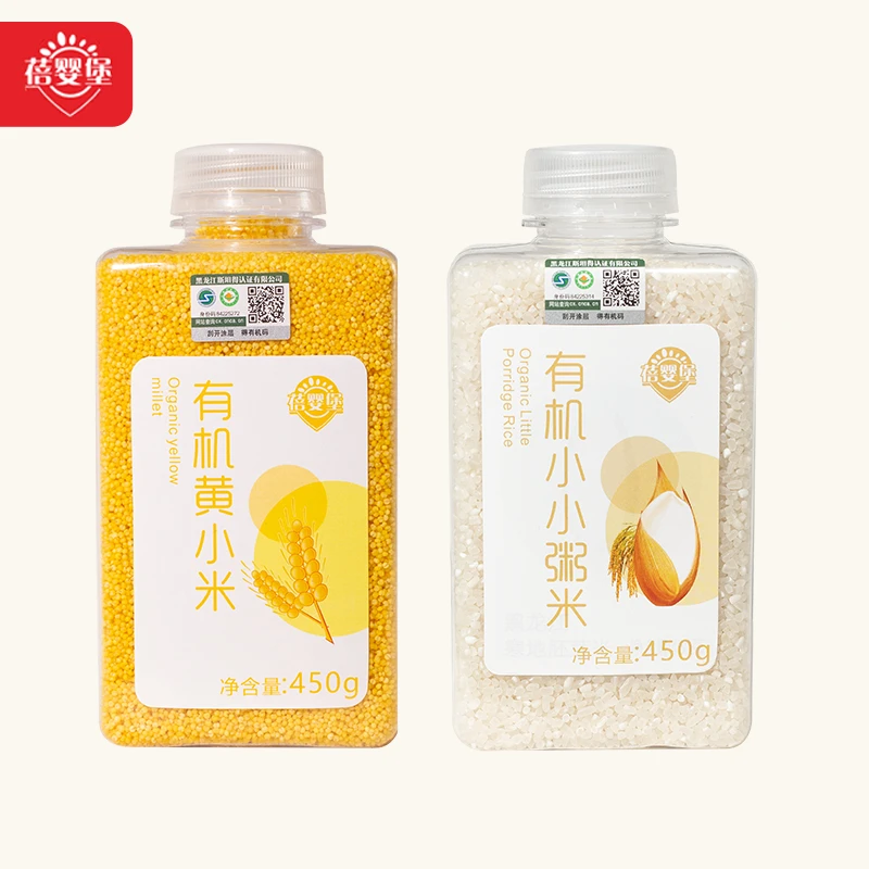 蓓婴堡中秋佳节黑龙江有机小小粥米+有机黄小米宝宝辅食香甜宝粥