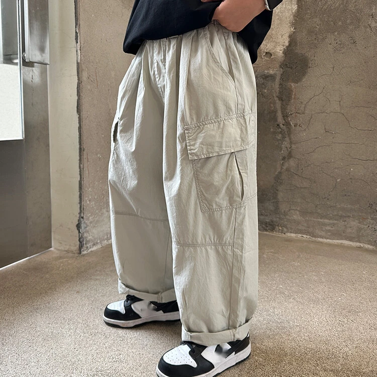 男童裤子春秋款2024新款大儿童春装休闲直筒阔腿裤男孩夏季工装裤