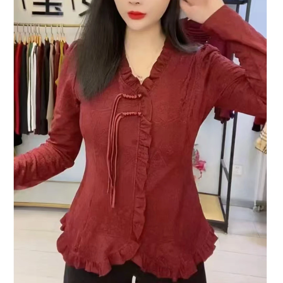 1063-2024年球星新款时尚气质显瘦国风长袖T恤