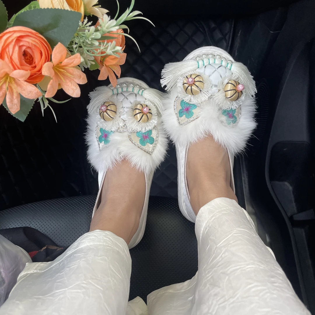 云舄坊手工千层底汉服绣花鞋虎头鞋舒适透气国风时尚休闲百搭平底