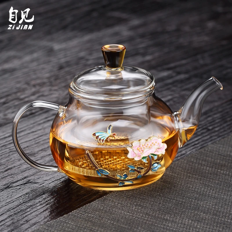 玻璃茶壶可加热耐高温功夫茶具过滤花红茶茶水分离煮茶冲茶泡茶壶
