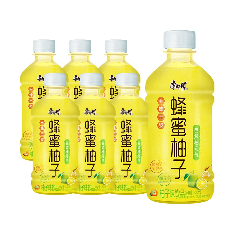 康师傅轻养果荟蜂蜜柚子味饮料330ml瓶迷你小瓶清甜果汁饮家囤货