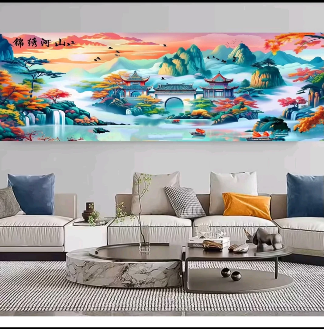 （1800）手工款：锦绣河山300*100大格四股线