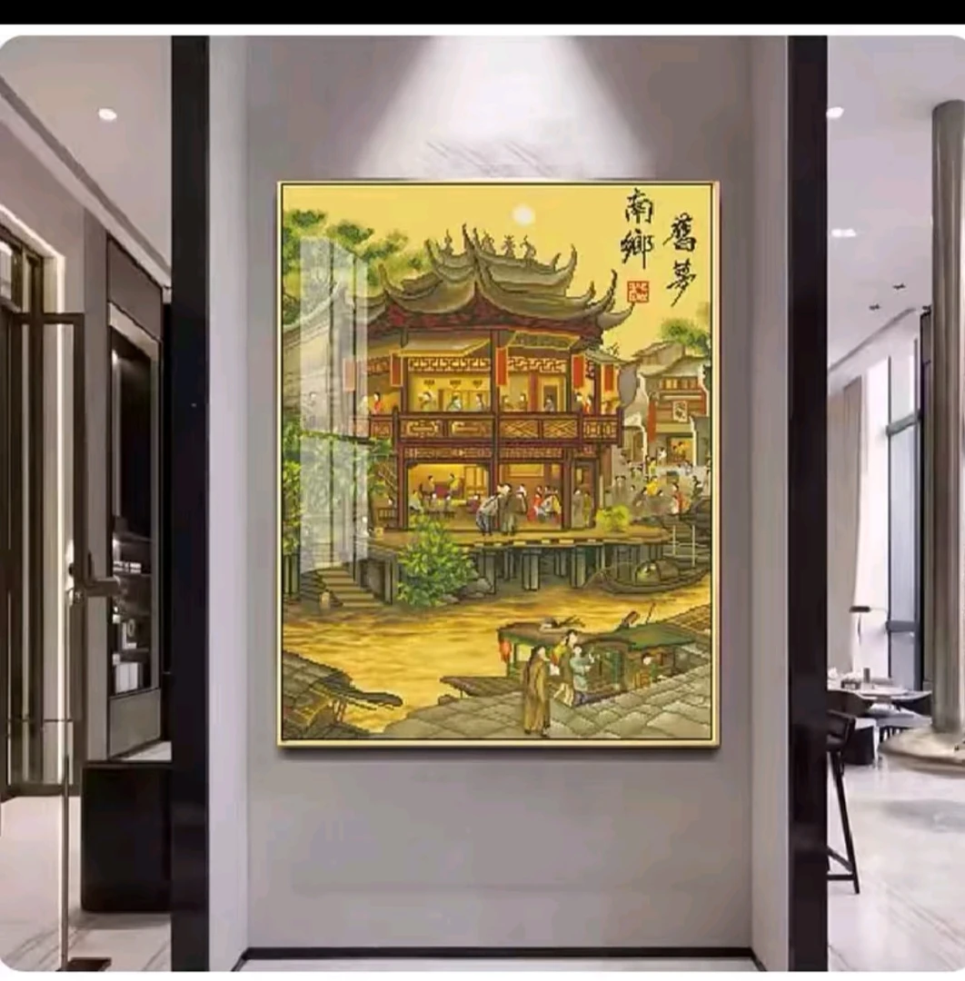 南乡八角楼72*86大格满绣