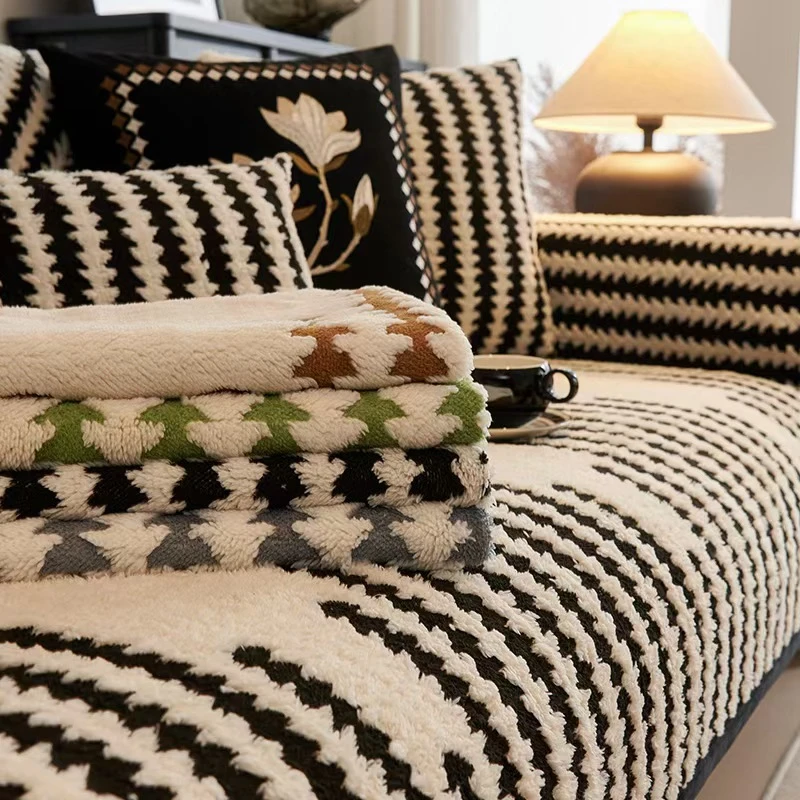 定制【雾川】加厚绒沙发垫高档沙发垫轻奢毛绒防滑沙发垫通用款坐垫