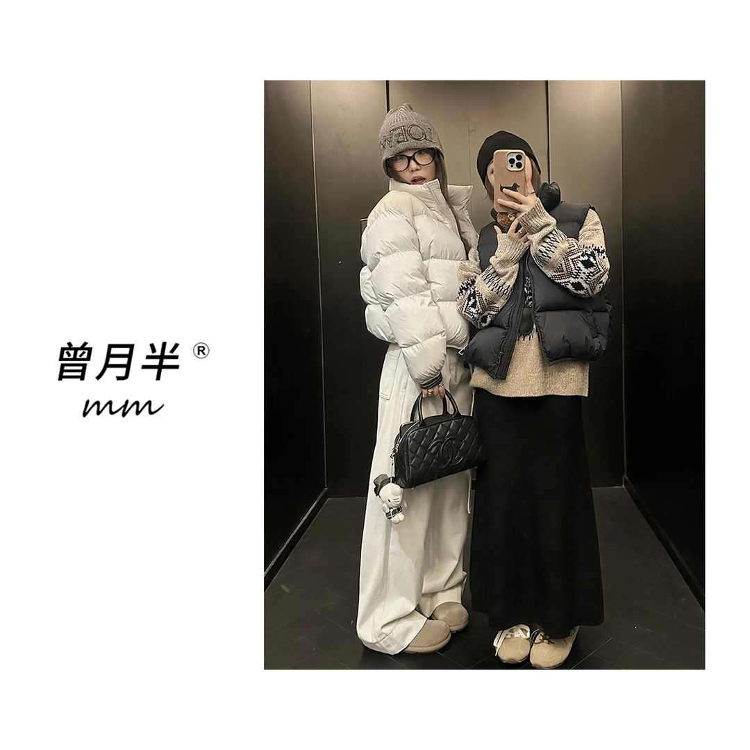 曾月半mm清仓《团宠小欧包》三防新标95白鸭绒蓬松立领马甲！ZS842