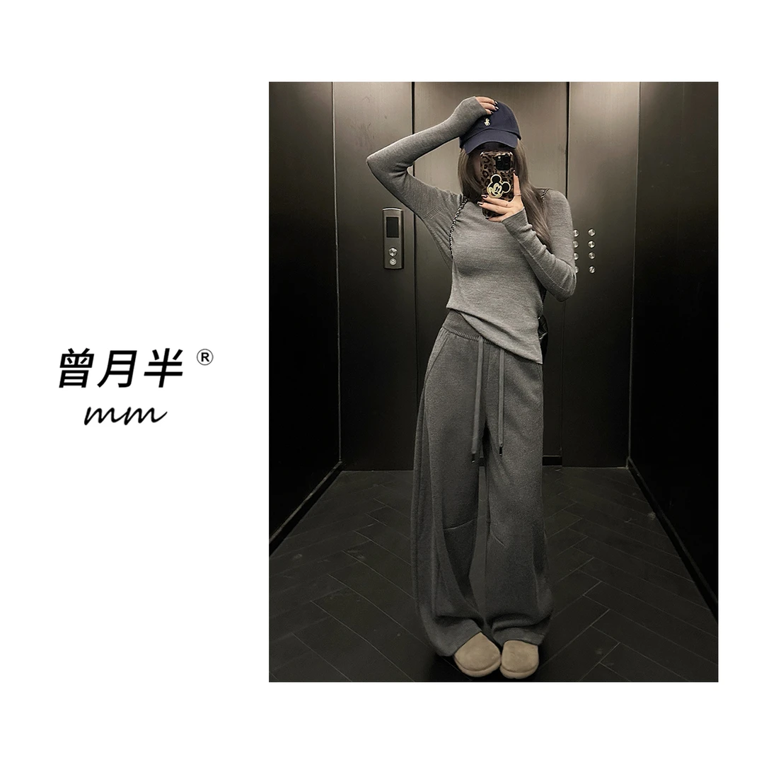 曾月半mm清仓《480g高克重》定织醋酸羊毛休闲裤！zk293