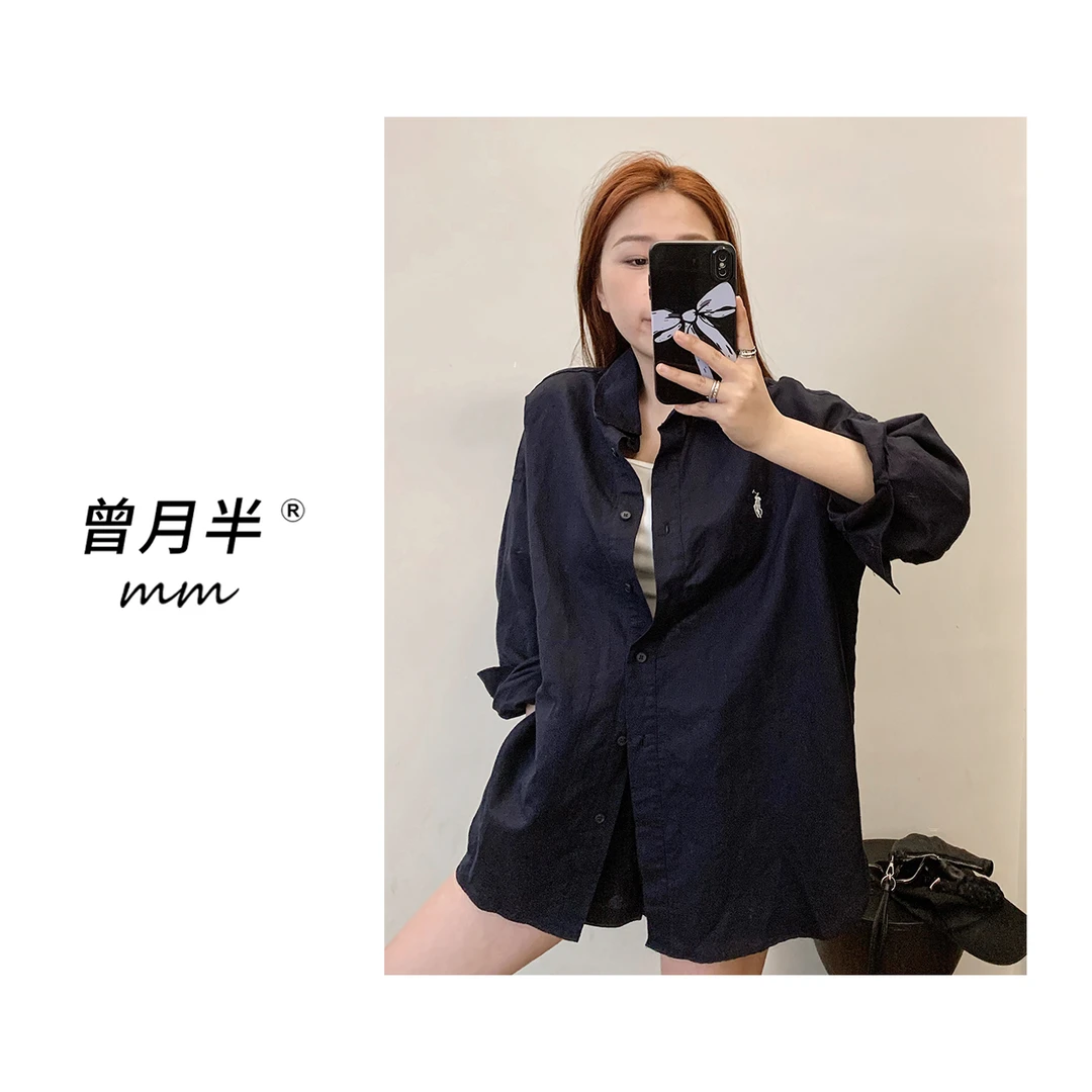 曾月半mm清仓《All white》松弛老钱风刺绣麻料衬衫套装！ZS606