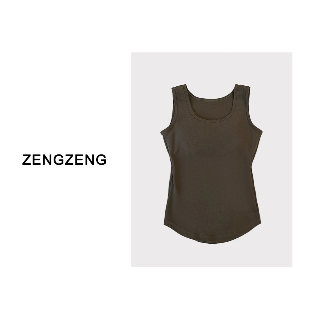 曾月半mm清仓《暖宝宝加绒背心》自带bra胸垫背心！ZZ48-1