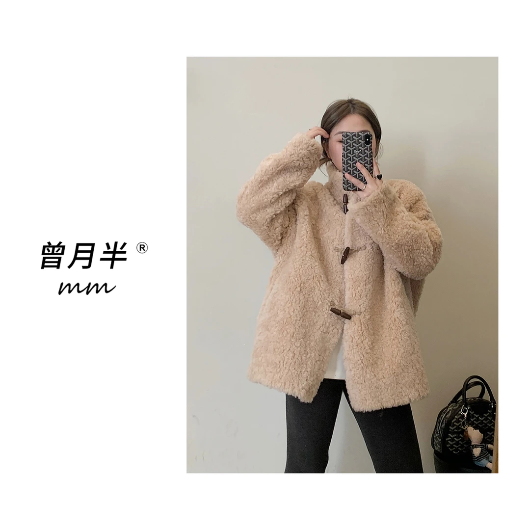 曾月半mm清仓《咩咩羚羊卷》全羊毛定做牛角扣复合皮毛一体！ZS448