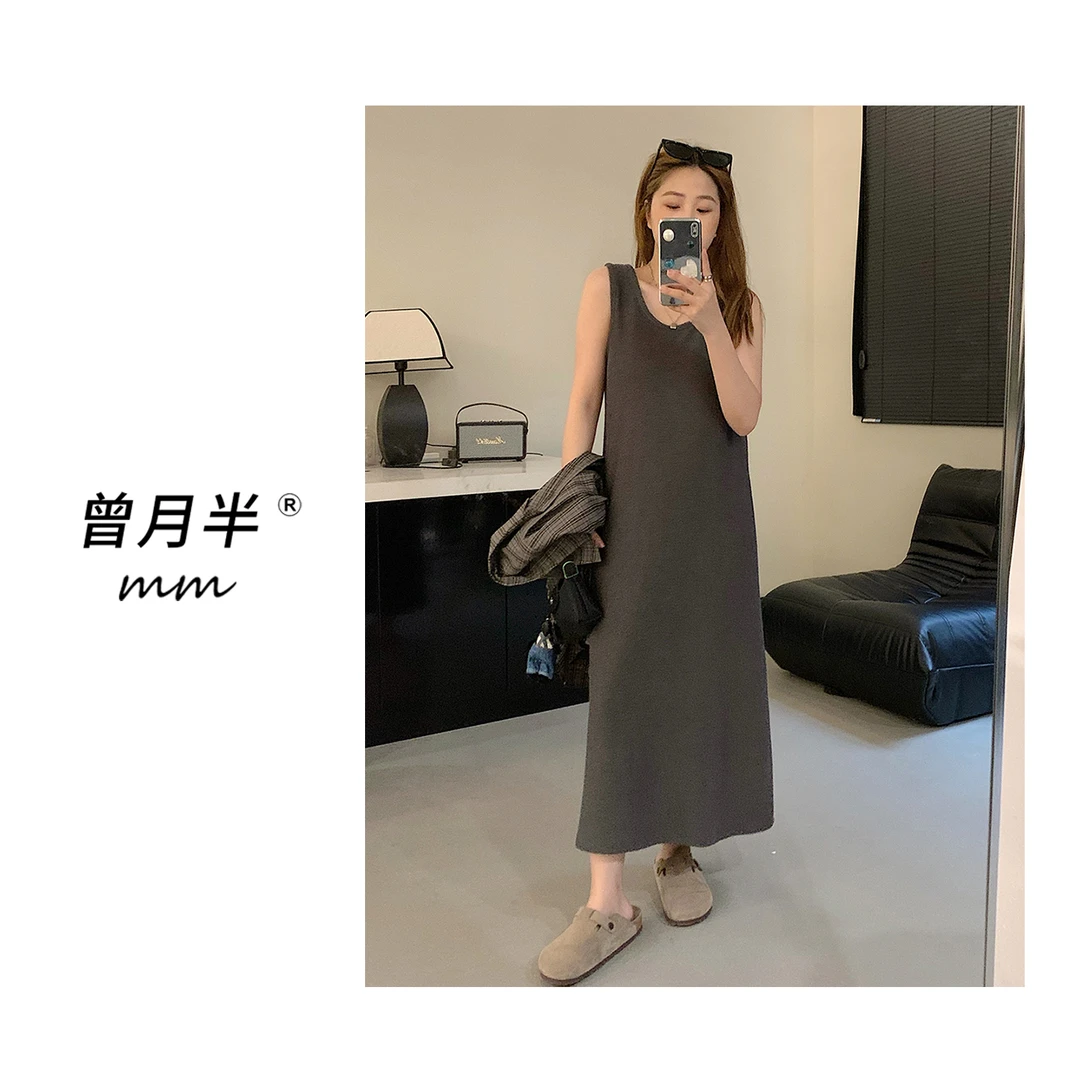 曾月半mm清仓《四缝线背心裙》热卖千＋的懒人U领宽肩背心裙！ZL45