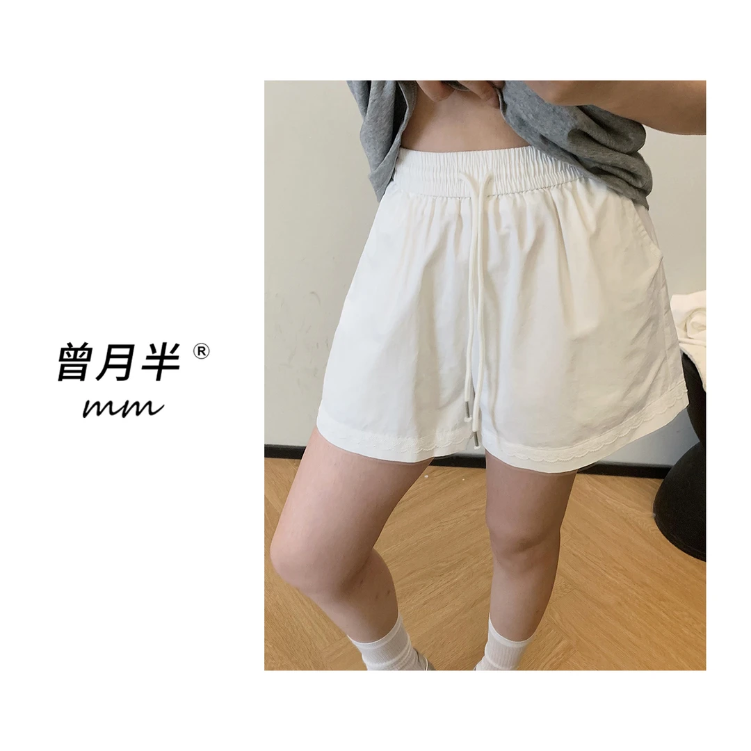 曾月半mm清仓《点睛小蕾丝》带点嗲味儿小个子露腿松紧短裤！zk205