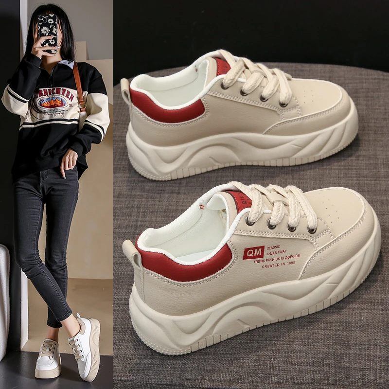 白色休闲小白鞋软底小众网红低帮百搭潮流韩版阔腿裤专用潮鞋X377