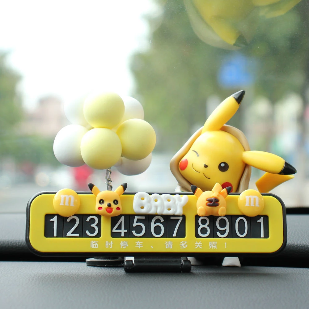 临时停车电话号码牌卡通数字挪车汽车移车牌可爱网红车载内饰用品