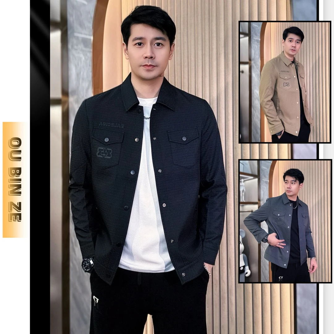 欧彬泽/【逐鹿记】秋季韩版男装外套潮流夹克男翻领男装上衣1820