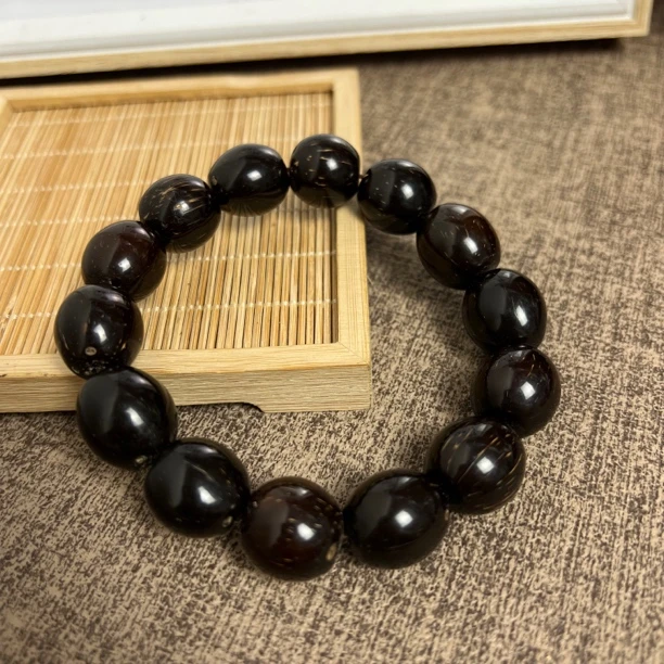 天然紫金鼠直切佛珠手串