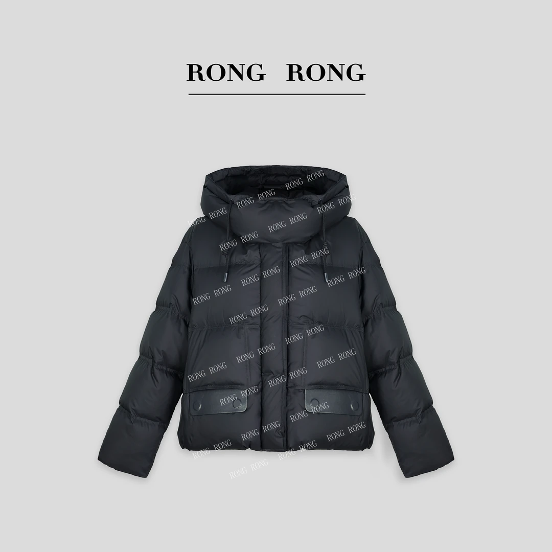 溶溶【屿墨晚冬】RONGRONG90白鸭绒锁绒蓄热休闲挺括连帽羽绒服6308