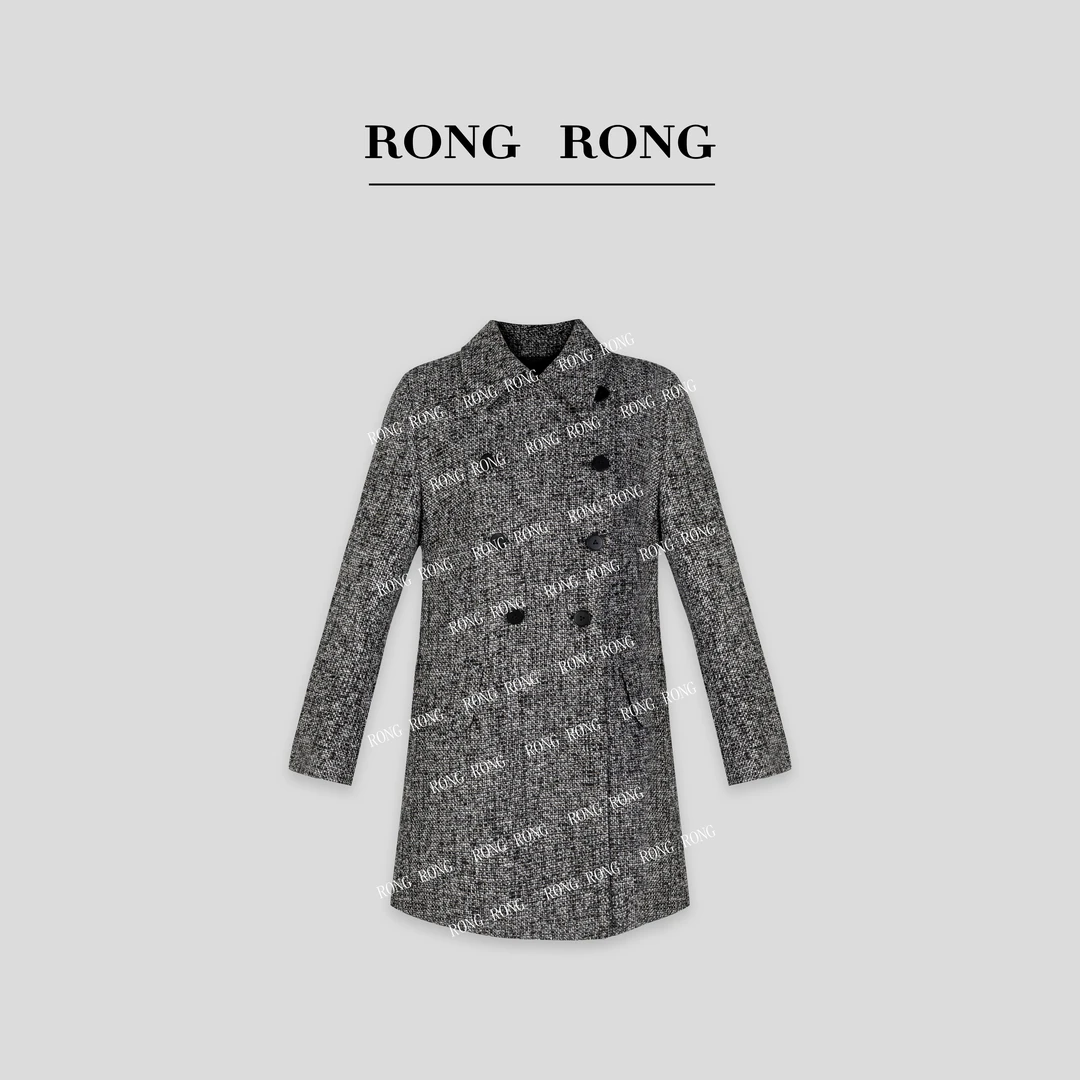 溶溶T【英伦摩登】RONGRONG90白鹅绒赫本保暖羽绒服大衣RRNAROMC019