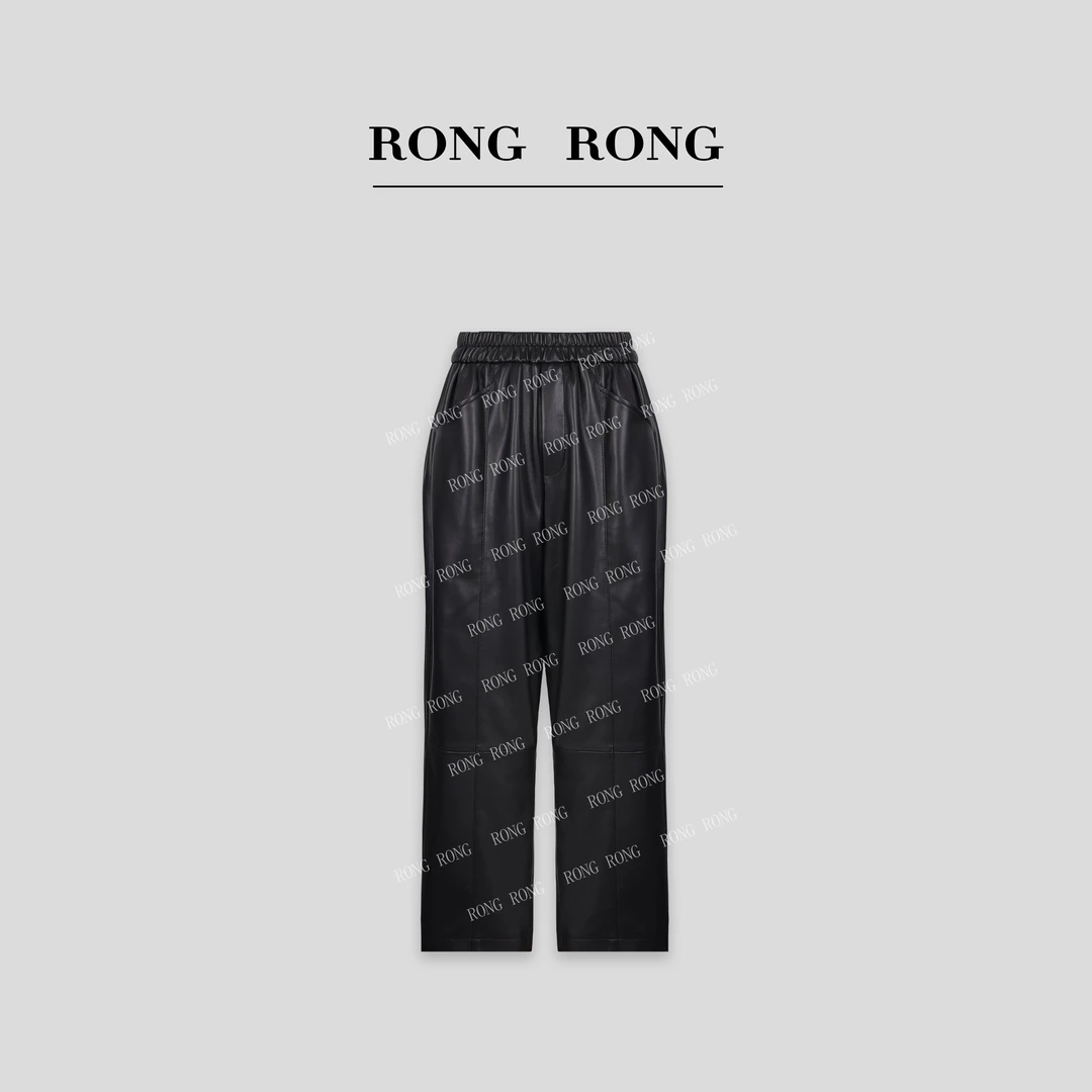 溶溶【高雅层次】RONGRONG 100羊皮柔软修饰臀型高级感皮裤YD2371