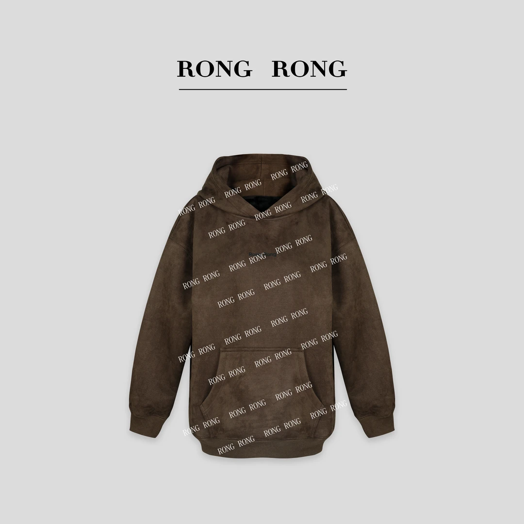 溶溶T【漫秋暖色】RONGRONG空气层麂皮绒雅丹风慵懒感连帽卫衣90367