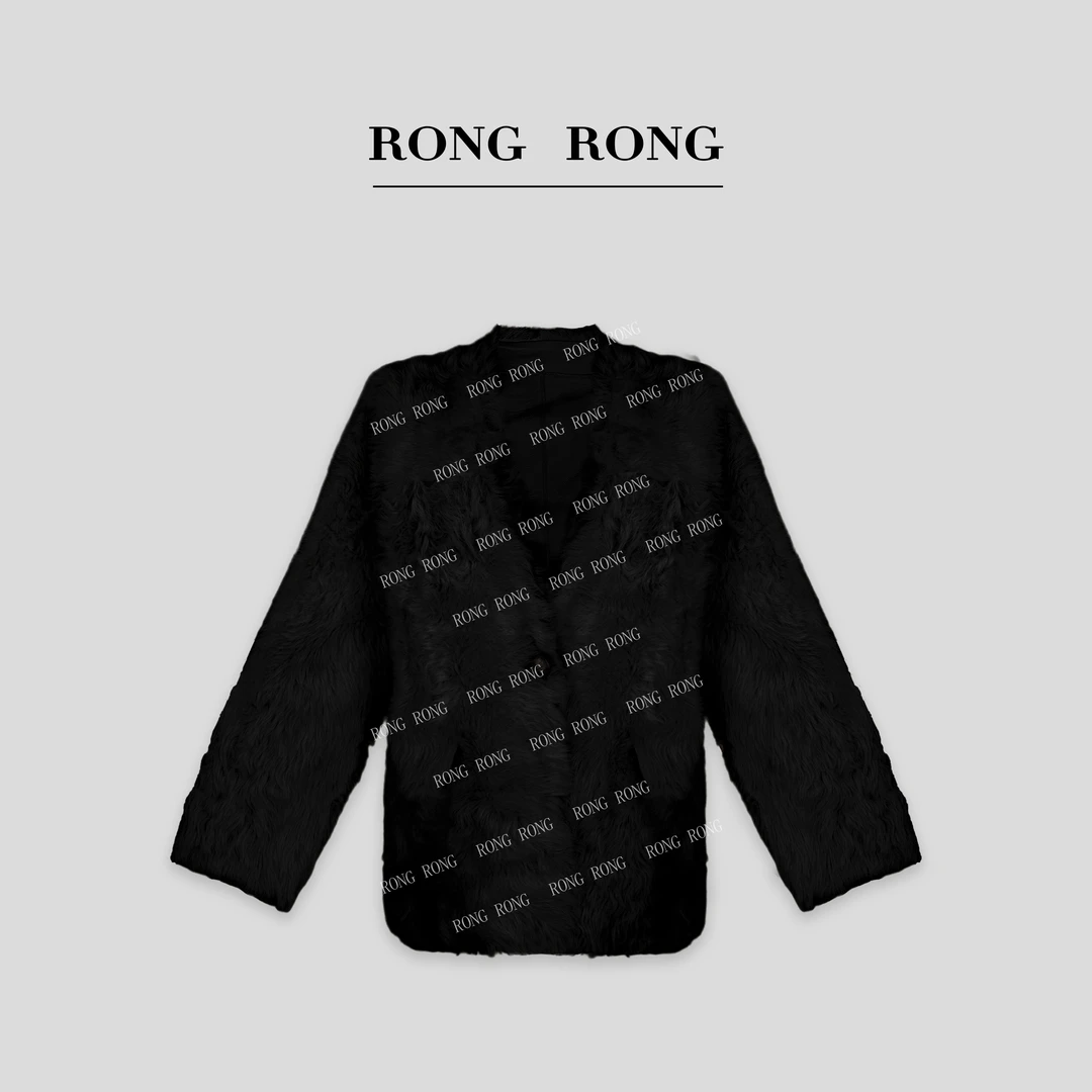 溶溶T【秋日漫逃】RONGRONG100绵羊毛皮皮毛一体轻奢保暖皮草 T8025
