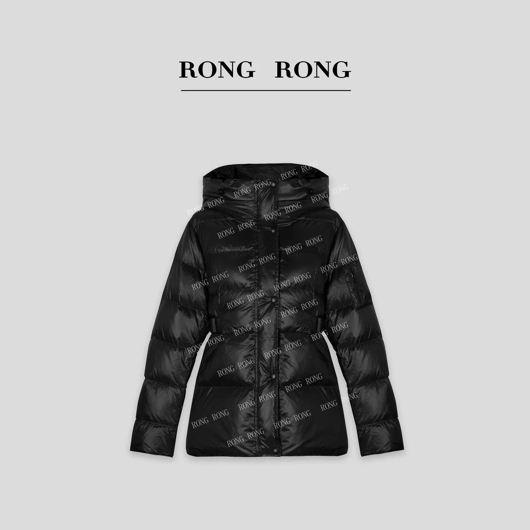 溶溶【光影空山】RONGRONG 90白鸭绒锁绒蓄热收腰连帽羽绒服 25925