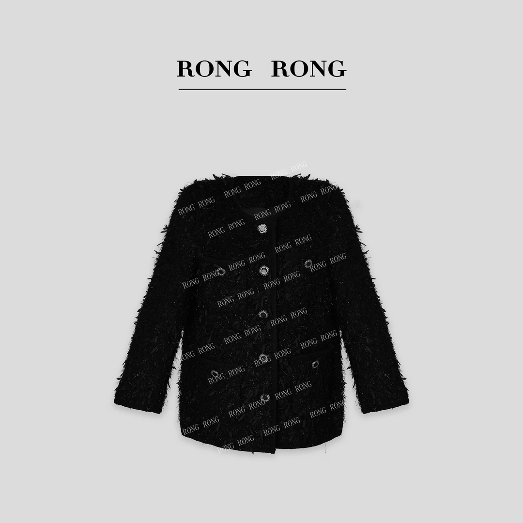 溶溶【墨影绯叙】RONGRONG90白鹅绒法式轻奢小香风羽绒服N235W133-1