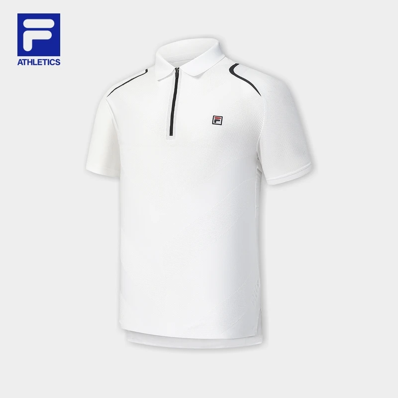 Fila/斐乐男款【肌理半高拉链休闲polo衫】夏季新款短袖A11M433107F
