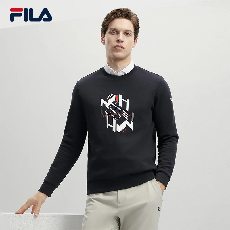 Fila/斐乐男士【印花潮流圆领卫衣】时尚休闲百搭长袖F11M341205F