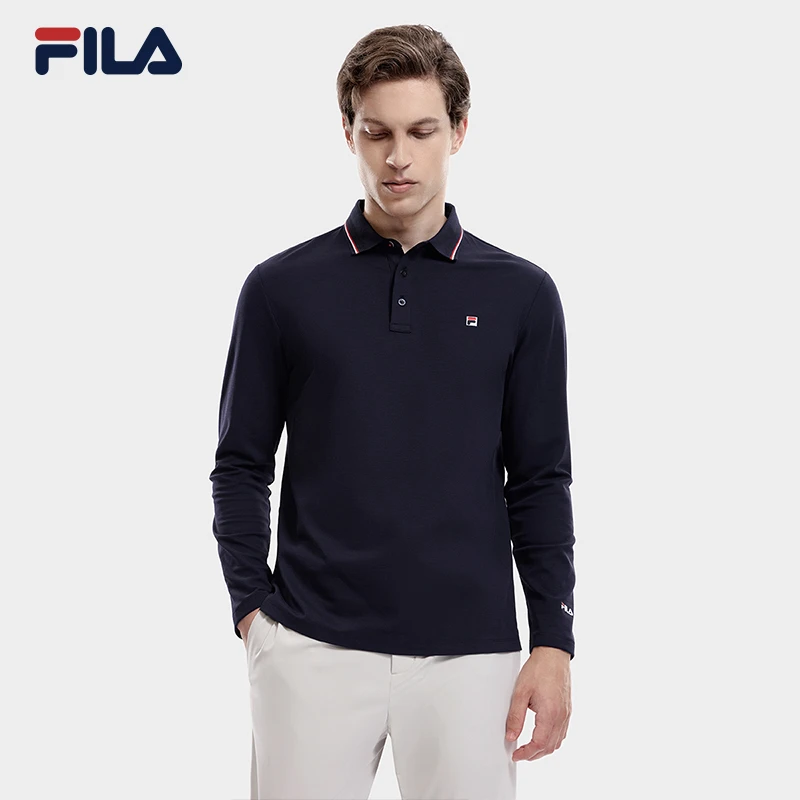 Fila/斐乐男士【索罗娜丝滑棉感POLO衫】透气商务长袖F11M331202F