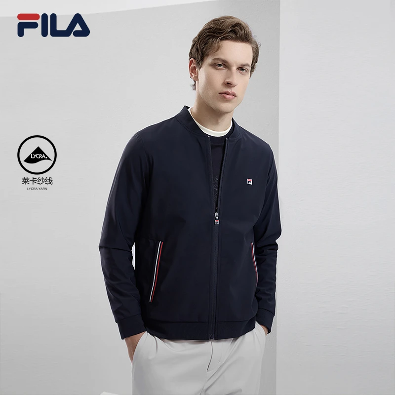 Fila/斐乐男士秋季梭织夹克外套高端男士商务质感套装F11M331501F