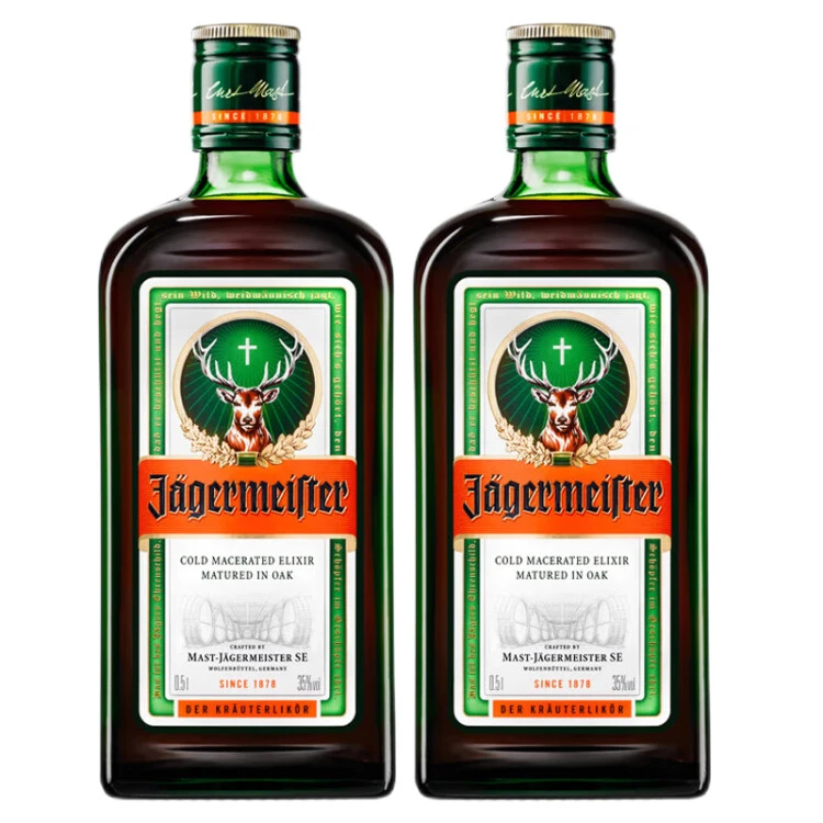 野格（Jagerneister）圣鹿利口酒力娇酒 德国进口洋酒500ml*2瓶