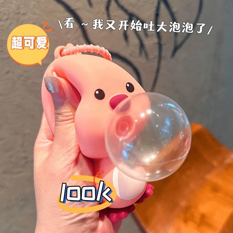 卡通赞萌loopy海狸立体吐泡泡钥匙扣捏捏高颜值正版可爱简约快乐