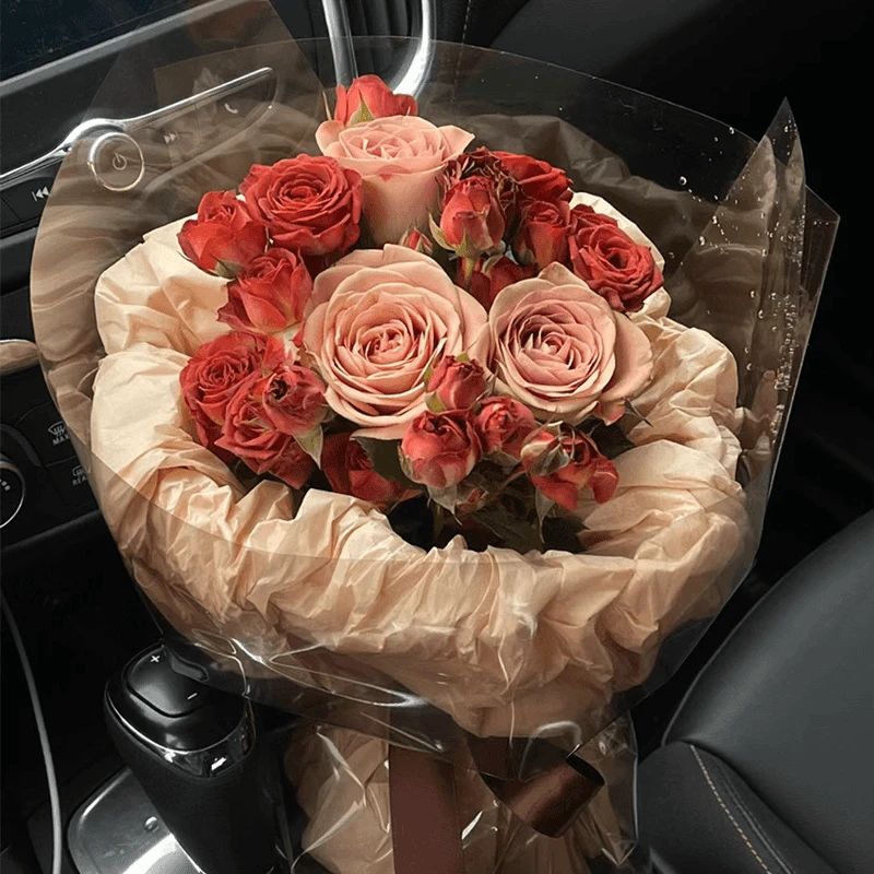 卡布奇诺下单玫瑰花束鲜花订购同城配送附近花店送货上门女友