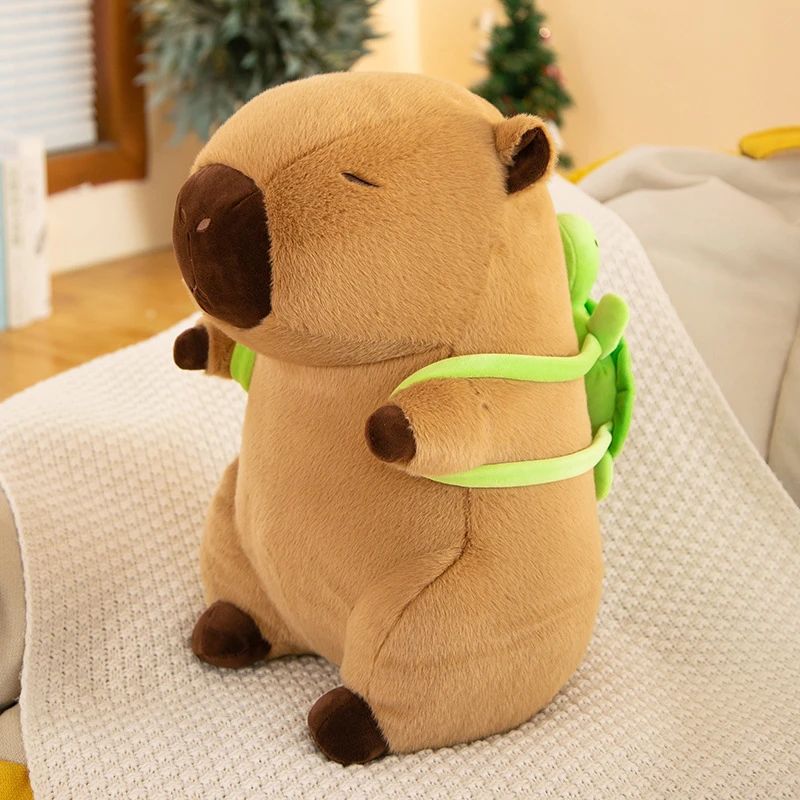 CAPYBARA带乌龟40cm卡皮巴拉毛绒玩具水豚玩偶抱枕柔软可爱舒适