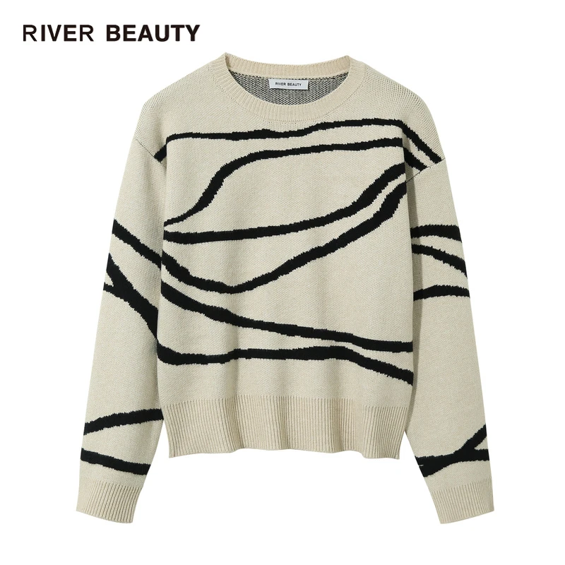 【粉丝专享】RB 新款不规则条纹纱线小众针织衫 QZ22117124