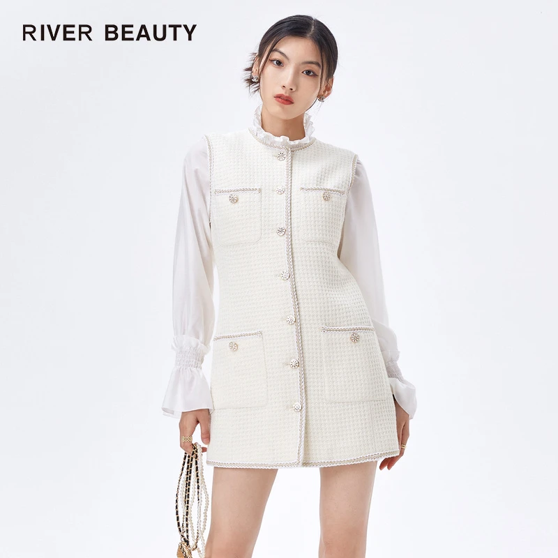 【小云总专属】RB 新款假两件名媛小香风针织连衣裙 RQ22358719