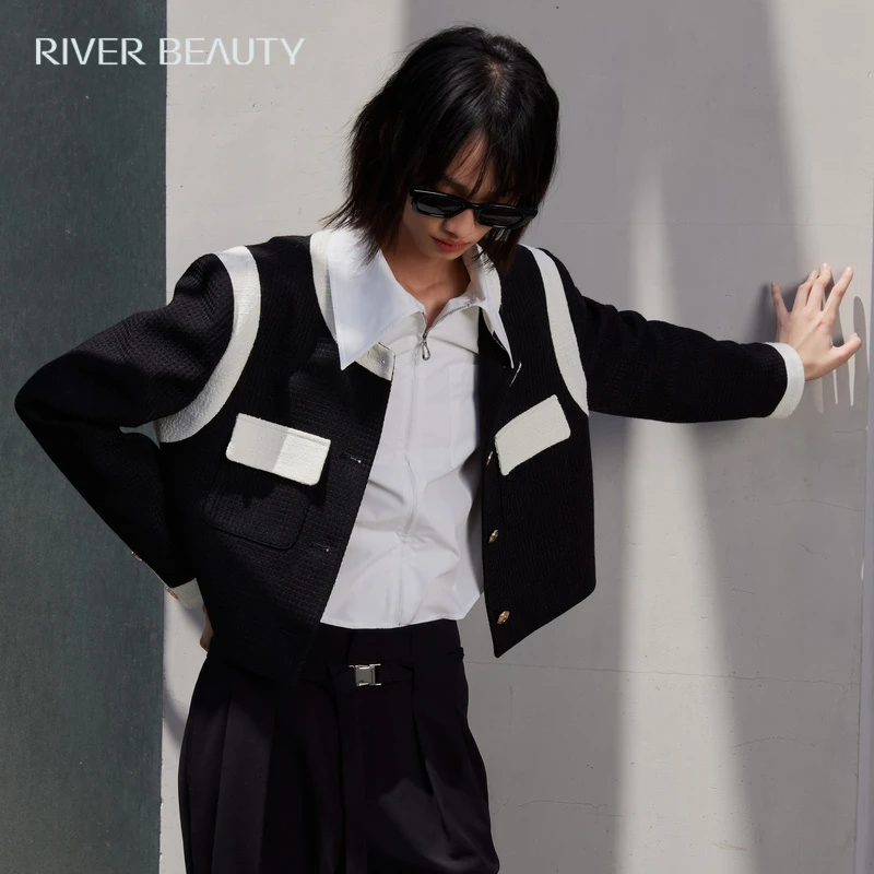 【小云总专属】RB 小香风黑白时尚甜酷风设计感短外套 RA01335032