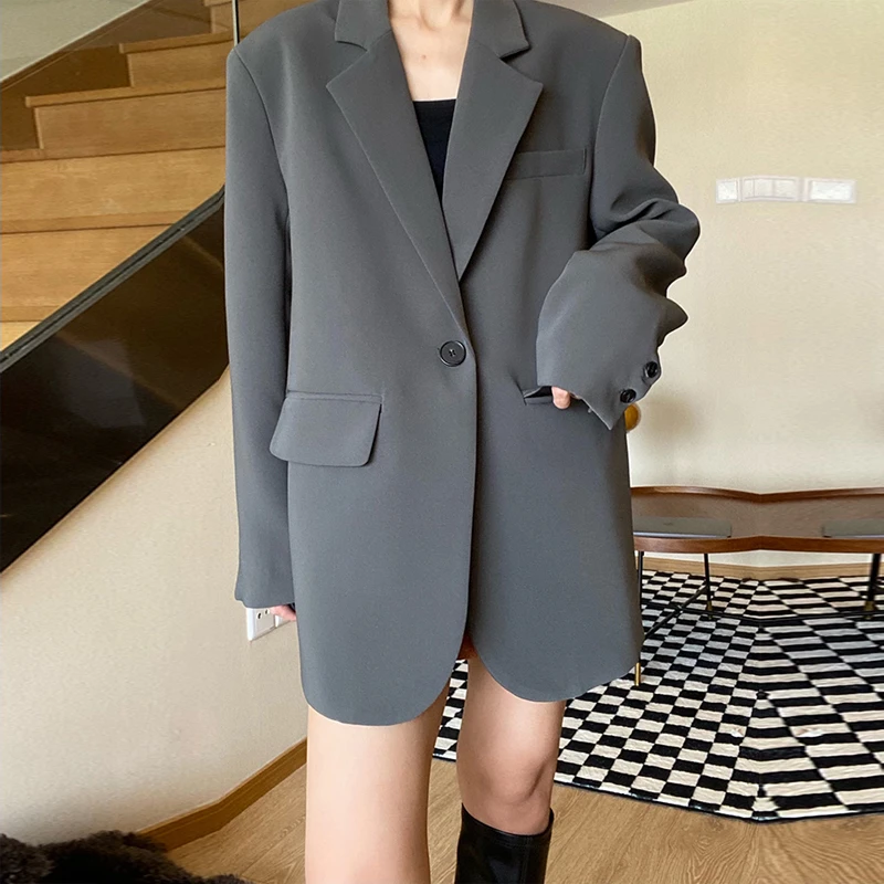 西装外套女2025春秋新款百搭宽松显瘦小个子休闲韩版黑色小众上衣
