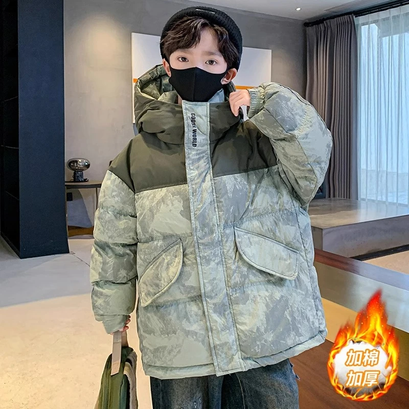 男童冬季加厚棉服2024新款儿童棉衣棉袄冬装秋冬款加厚大童外套潮