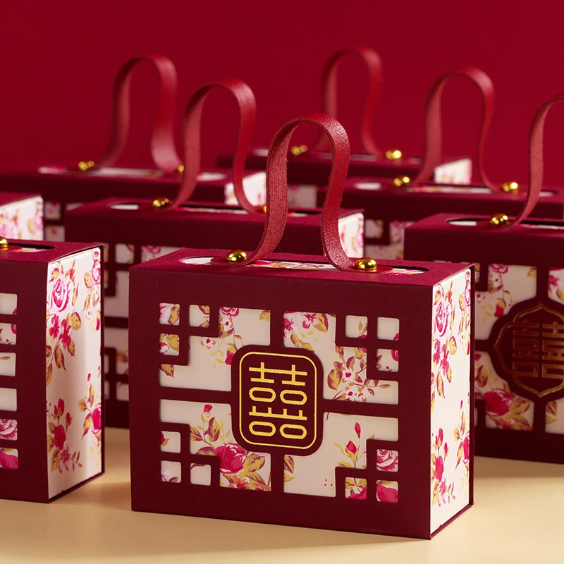 2025新款喜糖盒结婚专用糖果礼盒订婚礼手提袋子包装用品空盒装烟