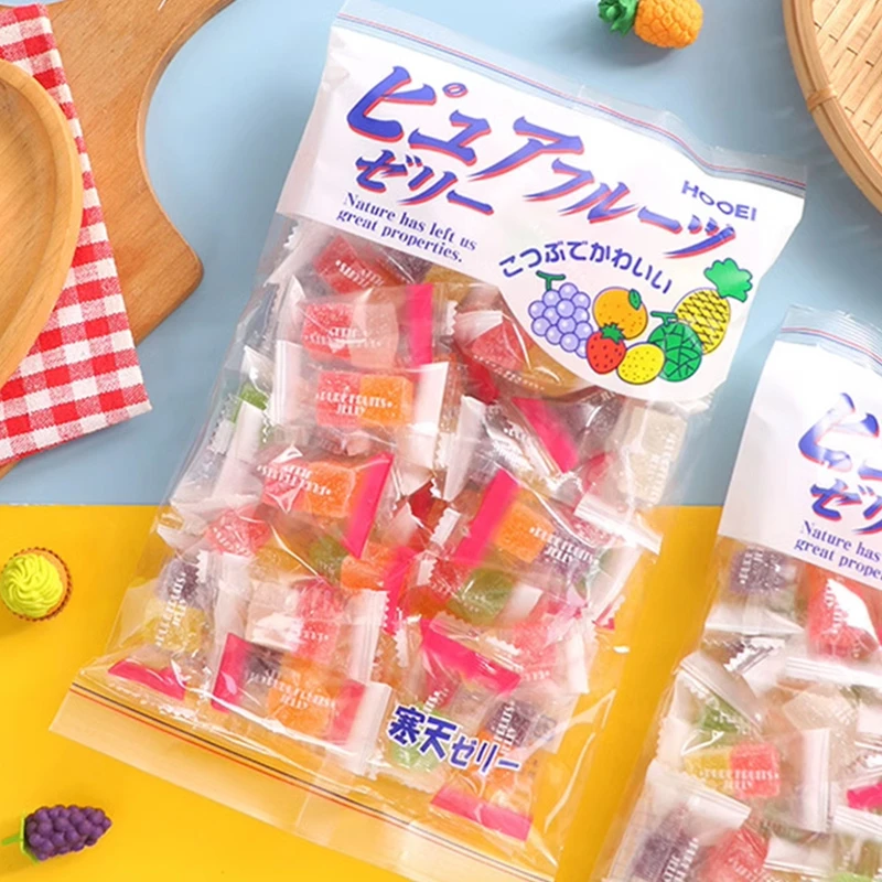 日本进口滨永寒天缤纷水果酸甜味方块糖什锦果味果汁口味软糖220g