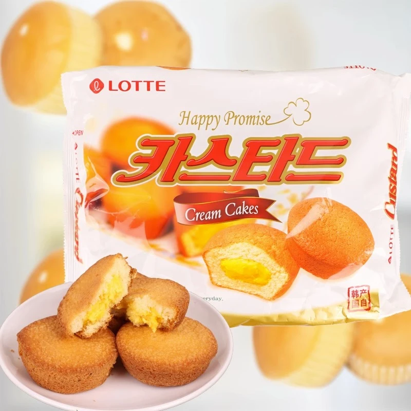 韩国LOTTE乐天230g蛋黄派蛋糕早餐西式糕点心代餐夹心即食小面包