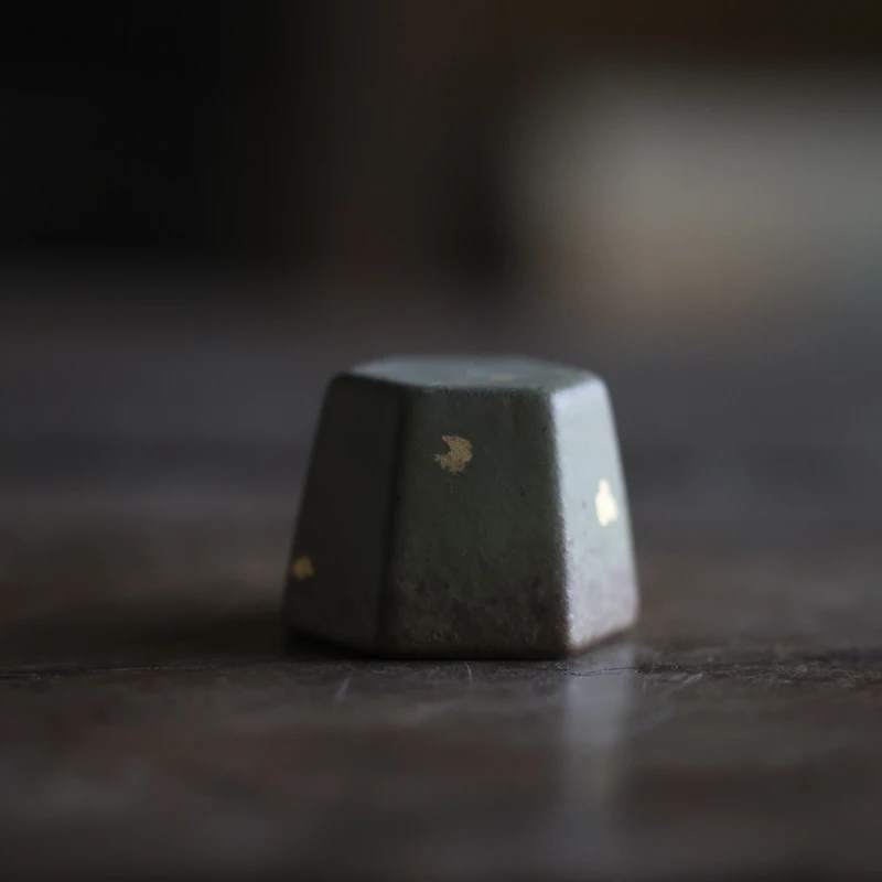 【小田甄陶】青苔点金六方盖置（Q0761）日式小田月月茶道器具