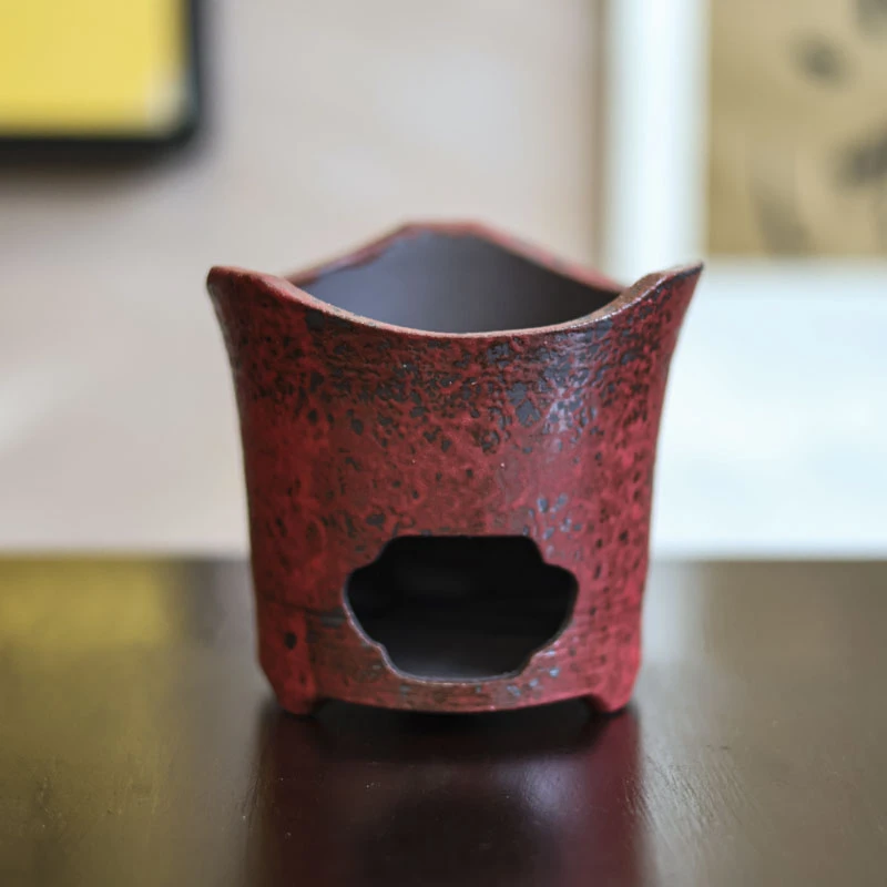 【小田甄陶】红色酒精炉（Q3756）口径8CM直径12CM高10CM