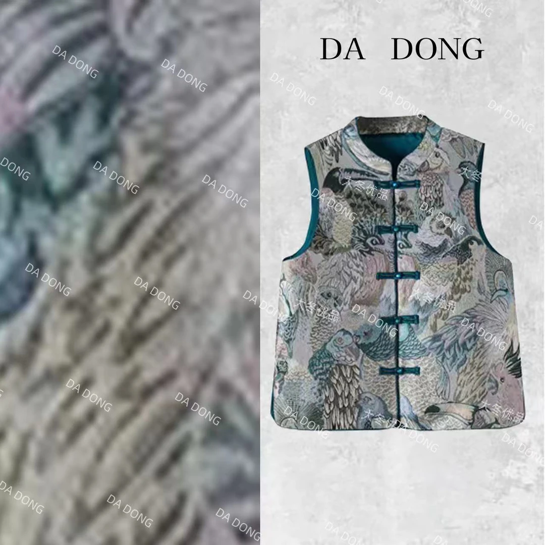 百鸟朝凤--2024新中式民族风复古国潮立领提花百搭减龄时尚马甲