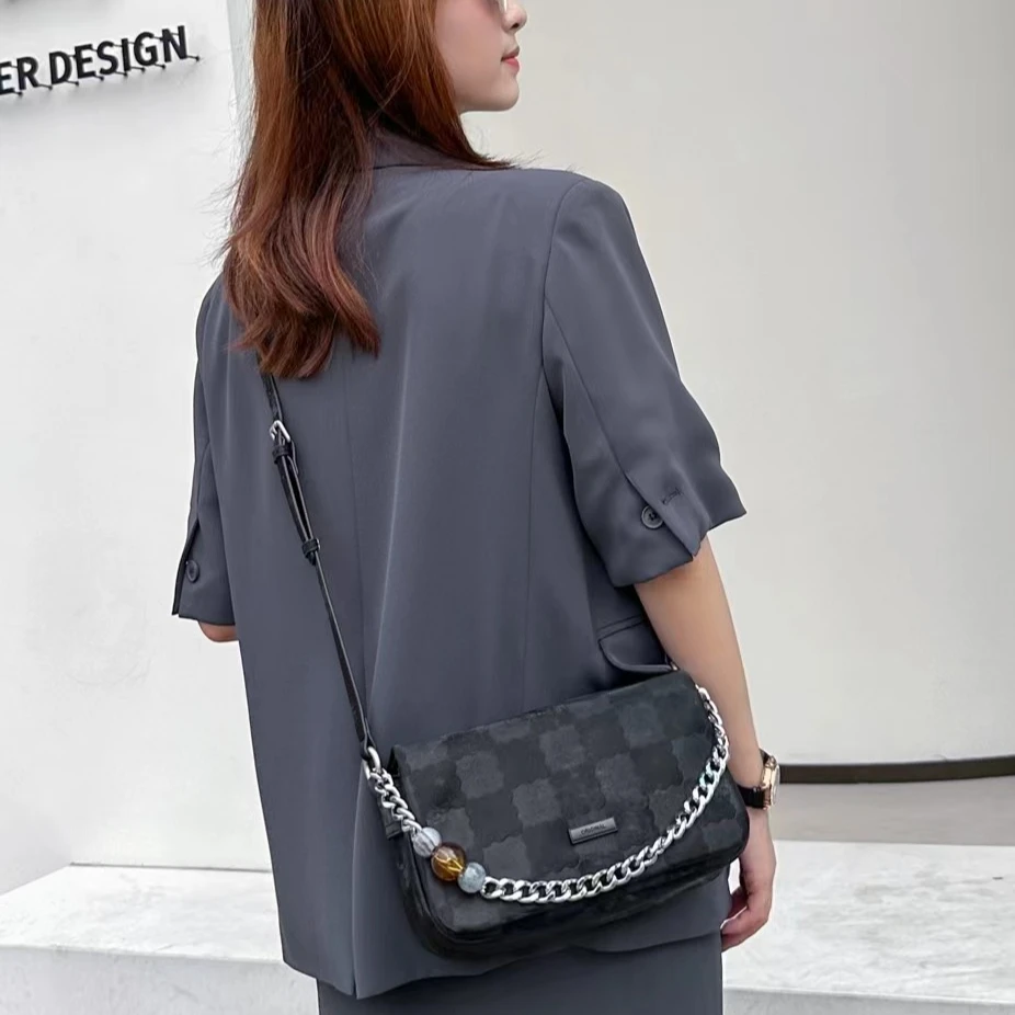 【RAIN.CUN】QYX-9379-黑色-高定轻奢时尚百搭潮流女士包包