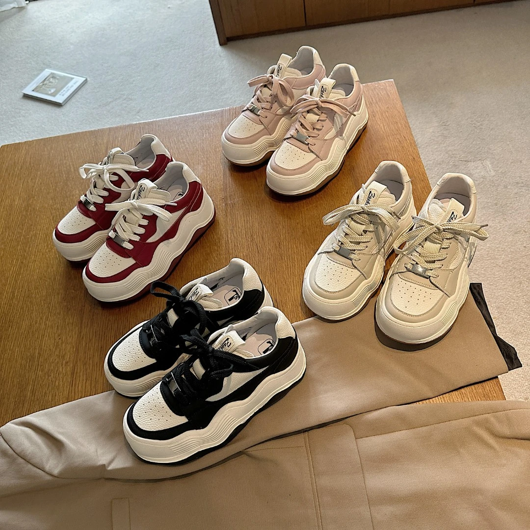 TS/TSTS/TS厚底波浪鞋女春新款撞色2024年软底休闲板鞋女MTX36911